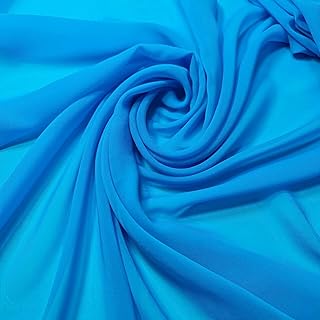 Transparent silk muslin fabric in a plain pancake, soft wedding drape, curtain material 58 \ "(pre -cut 1 meter) (Kingfisher).. Discover endless shopping possibilities at DIAYTAR NIGERIA, with budget-friendly prices and reliable delivery.