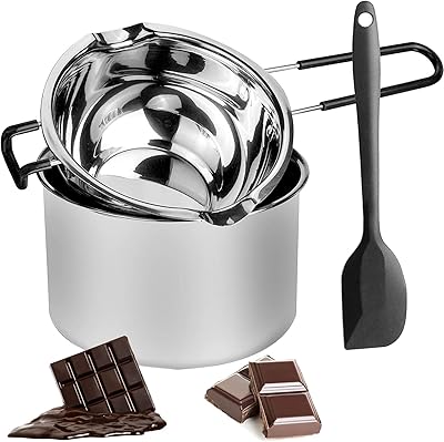 Set of 2 double boilers in stainless steel with silicone spatula to make.. DIAYTAR NIGERIA delivers value, variety, and convenience with our nationwide 5-8 day shipping.