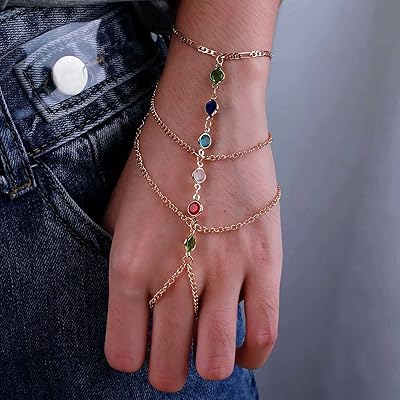 Atientoy Bunk crystal ring bracelet, golden crystal hand chain, crystal finger chain, delicate Boho crystal bracelet, Wedding jewelry accessories for women and girls.. DIAYTAR NIGERIA brings the market to your fingertips with affordable prices and swift delivery services.