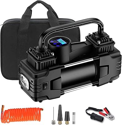Portable double -cylinder -robust double cylinder air tire pump.. DIAYTAR NIGERIA brings affordable products to every doorstep with our reliable 5-8 day shipping.