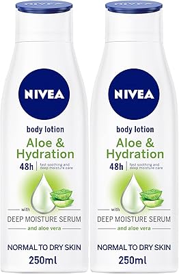 Nivea Hydrating lotion with aloe vera for normal dry skin, 2 x 250 ml.. DIAYTAR NIGERIA brings quality products to every corner of Nigeria at prices everyone can afford.
