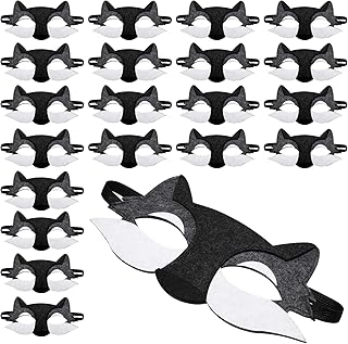 NOBESTI wolf mask 20 pieces for children, half-masque of black wolf for cosplay party.. DIAYTAR NIGERIA delivers affordability and convenience to your doorstep within 8 days of purchase.