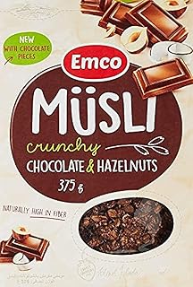 Breakfast cereals Emco Muesli - Chocolate and hazelnuts, 375 g, pack of 1.. DIAYTAR NIGERIA connects you with thousands of products at competitive prices, delivered within a week.