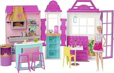 Barbie and grill restaurant game set with Barbie doll, more than 30 pieces and 6 play areas including kitchen, pizza oven, grill and food support, gift for children aged 3 to 7 years old.. Nigeria's most loved e-commerce platform delivers affordable shopping solutions to your doorstep.