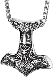 Thor Viking Stainless Stainless Stainless Steel Hammer for Men Plated 18 Carats Norway Odin Odin Chèvre Pagan Ancient Talisman Powerful Protective Jewelry.. Experience retail therapy without the financial stress at DIAYTAR NIGERIA's affordable e-commerce platform.