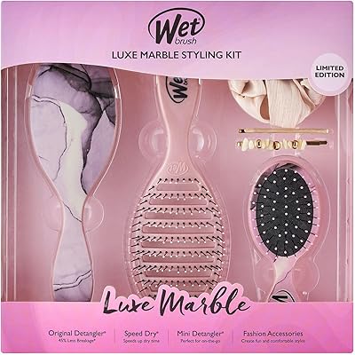 Original Wet Brush dispensing brush, Lux Marble Hairstyle Set, 6 pieces.. DIAYTAR NIGERIA delivers what you want at prices you'll love, all within 5-8 days nationwide.