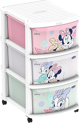 Multipurpose storage cabinet for cosmoplast Disney Mickey girl and her friends with 3 drawers and wheels.. Nigeria's favorite online shopping platform, DIAYTAR offers unbeatable prices and delivery within a week.