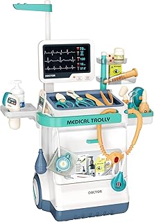 Jovow Kids Doctor Kit, Set of medical station for boys and girls, 26 pieces, medical kit, mobile cart with sound and bright functions, children's doctor for toddlers from 3 to 5 years old, birthday gift.. Discover the convenience of DIAYTAR NIGERIA's vast product range delivered affordably in 5-8 days.
