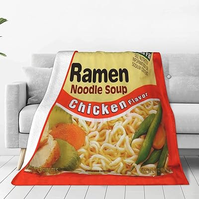 Soft and comfortable blanket in flannel ramen for instant noodle soup, sofa, light bed, 40 \ "x50 \" plush blanket.. DIAYTAR NIGERIA: Your gateway to affordable shopping with thousands of products delivered nationwide.