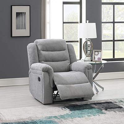 Home box griffin relaxation sofa 1 place in fabric, dimensions 95.5 x 100 x 94 cm, gray.. DIAYTAR NIGERIA: Where every search yields affordable results delivered promptly to your door.