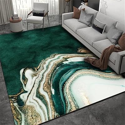 Emerald green marble living room dining mat, non -slip abstract carpet non -slip for decoration of the bedroom house, 4 feet x 5 feet.. DIAYTAR NIGERIA makes online shopping accessible to all with budget-friendly prices and reliable delivery.