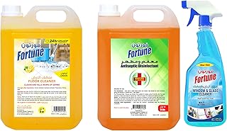 Fortin domestic cleaning kit, liquid cleaners, set of three bottles including a window and window cleaner, a floors and a 5 -liter disinfectant.. DIAYTAR NIGERIA combines affordability, variety, and convenience with nationwide delivery services.