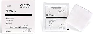 Cherry Medical Supply Sterile gauze pads 10 cm x 10 cm for dressing | 100 pieces, sachets wrapped in 5 pieces | Cotton 12 thicknesses and very absorbent | Gaze sponge pads for the care of wounds and first aid kits at home.. Shop with purpose and save with DIAYTAR NIGERIA's extensive platform and nationwide delivery service.
