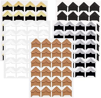 Adhesive photo sticker, 120 pieces of self-adhesive photo corner stickers for photo album and scrapbooking (5 colors).. DIAYTAR NIGERIA: Where affordability meets variety in Nigeria's most comprehensive online marketplace.