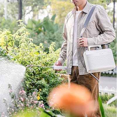 Zerteler electric sprayer 1.35 gallons/5 l with USB rechargeable handle, portable garden sprayer with telescopic baguette, 2 spray nozzles and adjustable adjustable strap.. DIAYTAR NIGERIA delivers on every promise with our affordable prices and nationwide delivery service.