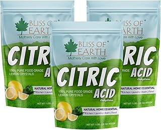 Bliss of Earth 100 % pure citric acid powder, anhydrous citrus crystals for feeding, bath, cleaning and conservation, 3 x 453 g.. More than a store — DIAYTAR Nigeria is your shopping partner.