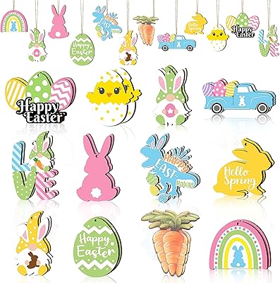 24 pieces of Easter decorations to hang for wooden tree.. Shop without boundaries at DIAYTAR NIGERIA, offering affordable products with convenient delivery times.