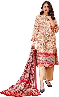 Pakistani Indian dresses Eshidina for women, 3 pieces ready to wear as a printed cotton batiste.. Shop with confidence at DIAYTAR NIGERIA, enjoying competitive prices and delivery within 8 days.