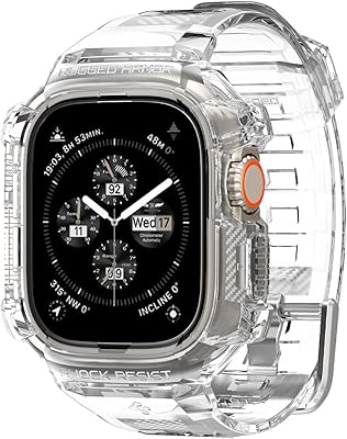 Rigid Spigen Armor Pro protection shell designed for Apple Watch Ultra 49 mm with bracelet - Transparent crystal.. DIAYTAR NIGERIA transforms online retail with unbeatable prices and consistent delivery timeframes.