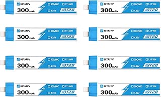 BETAFPV 8PCS BT2.0 300MAH 1S 4.35V 30C FPV Battery With Banana Connector 1.0mm For Mini Drone FPV like Beta65 Cetus Meteor65.. DIAYTAR NIGERIA redefines convenience with our vast product selection and swift nationwide delivery.