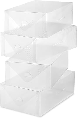 Transparent shoe box Whitmore view - storage for robust stacking shoes - (set of 4).. DIAYTAR NIGERIA connects you with thousands of products at competitive prices, delivered within a week.