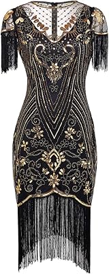 The Great Gatsby for Woman from the 1920s, Sequined Dress and lace collar with D20S028 sleeves.. Experience retail therapy without the financial stress at DIAYTAR NIGERIA's affordable e-commerce platform.