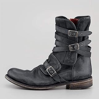 ZMYC Round tip boots for men, side zipper, thick heel, classic Martin boots relaxed with loop, outdoor shoes, city work, walking (color: gray, size: 46).. Experience shopping freedom with DIAYTAR NIGERIA's vast selection and 5-8 day nationwide delivery service.