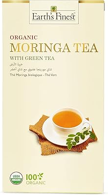 Organic Moringa mint tea - 25 sachets | Rich in antioxidants, caffeine and GMO -free | Earthfinest biodegradable tea bags.. Shop from our extensive catalog at DIAYTAR NIGERIA and enjoy doorstep delivery in just 5-8 days.
