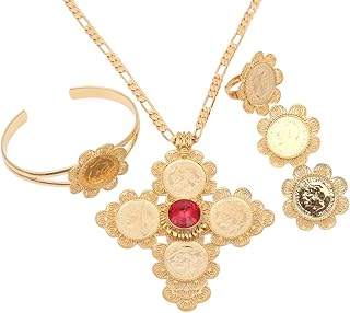 New sets of traditional Ethiopian wedding jewelry plated gold, romantic wedding jewelry, na, na.. DIAYTAR NIGERIA: Bringing quality products to your doorstep at prices that won't break the bank.