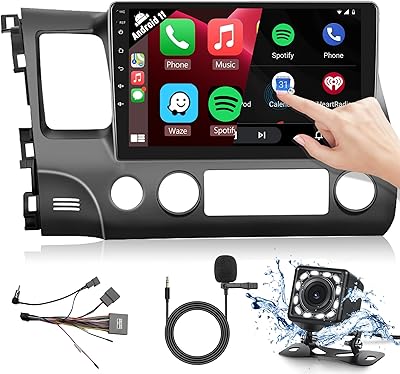 For Honda Civic 2006-2011 Podofo Wireless Carplay Android Android Stereo Stereo Support Android Auto Auto Auto Auto Auto With Wifi GPS Navigation Recoil FM RDS Rads receiver EQ Hifi steering wheel steering wheel.. Your daily needs delivered to your door — DIAYTAR Nigeria style.