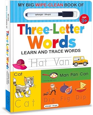 My big erasable and clean book with three letters for children: Learn and trace words.. DIAYTAR NIGERIA: Creating access to affordable products for every Nigerian with our swift delivery service.