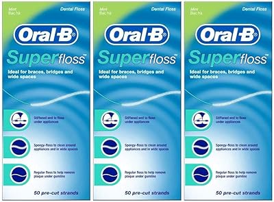 Oral -B Super Floss dental silk, 50 pre -cut strands, mint green - 33 package.. Make shopping fun and stress-free with DIAYTAR Nigeria.