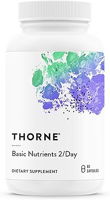 Thorne Basic Nutrients 2/Day - Complete daily multivitamins with optimal bioavailability - Vitamin and mineral formula - gluten -free, dairy and soy products - 60 capsules - 30 portions.. You deserve better shopping — choose DIAYTAR Nigeria today.