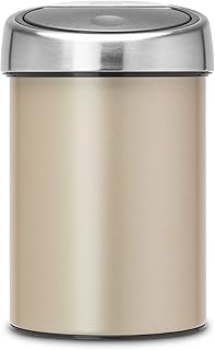 Brabantia Mini Touch 3L trash with removable bucket (light gold) for wall or on foot bathroom.. Experience shopping freedom with DIAYTAR NIGERIA's comprehensive platform and reliable shipping service.