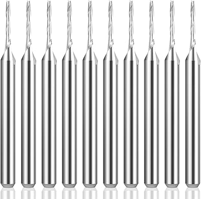 HQMASTER CNC ROUTER Bits 1/8 inch CNC COLB POINT DIRECTOR with 2 grooves in a spiral, wood, PVC, MDF hardwood cutting tools together 10 pieces (1.0mm).. Shop smart, shop DIAYTAR - Nigeria's most affordable e-commerce platform with nationwide delivery.