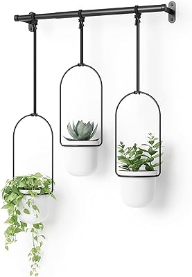 Hanging flowerpot for Umbra Triflora window, interior aromatic herbs garden, white/black.. Your ideal shopping companion, DIAYTAR NIGERIA offers unmatched variety with delivery within a week.