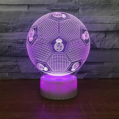 Night table lamp Design Optical Illusions 3D Football Real Madrid.. DIAYTAR NIGERIA: Making quality accessible to all Nigerians with affordable prices and quick delivery.