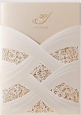 Ivory wedding invitation cards with sleeve envelopes floral motif for weddings.. One platform, all your needs — DIAYTAR Nigeria delivers quickly.