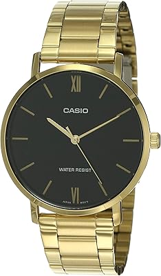 Casio watch for men in golden stainless steel mtp-vt01g-1budf, gold, bracelet.. DIAYTAR NIGERIA delivers value, variety, and convenience with our nationwide 5-8 day shipping.