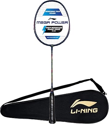 Li-Ning Mega Power badminton racket with Smash Power frame and free full cover.. DIAYTAR NIGERIA brings online shopping to every Nigerian with affordable prices and reliable shipping.