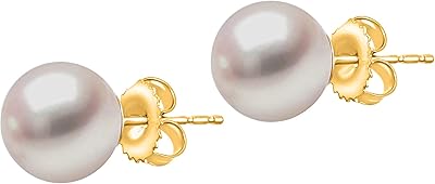 Classic earrings in solitary pearls AAA+ AKOYA in white or yellow 14 carat yellow - Choose the size of the pearls and the color of the metal.. DIAYTAR NIGERIA brings the marketplace to your home with budget-friendly prices and nationwide delivery.