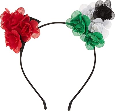 Magic party headband with flowers of the United Arab Emirates, Red/Green/White/Black.. Discover endless shopping possibilities at DIAYTAR NIGERIA, with budget-friendly prices and reliable delivery.