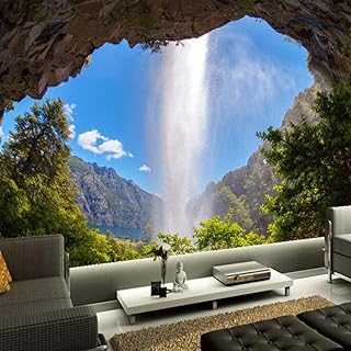 Wallpaper Wallpaper Bleu Ciel 3D cascade landscape for bedroom and living room.. DIAYTAR Nigeria: Where affordability meets fast and reliable e-commerce service.