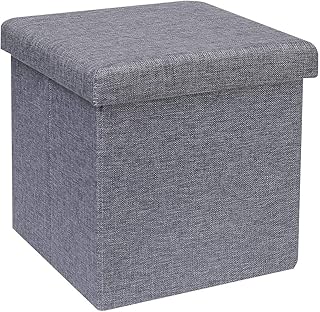 Ottoman Foldable Storage Cube, [30 * 30 * 30cm / 12 '' * 12 '' * 12 ''] Floit courses, footrest with memory foam, to save space on the sofa and the bedroom (30 * 30 * 30), gray).. DIAYTAR NIGERIA stands as your affordable shopping ally with nationwide delivery in just 5-8 days.