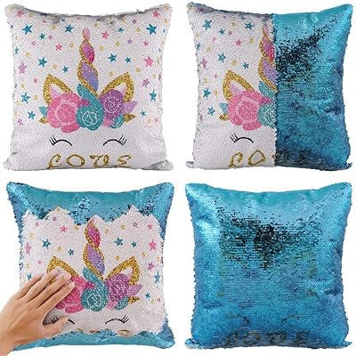 Decorative unicorn pillows 45 x 45 cm square in united fabric with hidden zipper for the house, bed, living room, decoration of wedding festival.. Discover endless possibilities with DIAYTAR NIGERIA's comprehensive selection and reliable shipping.