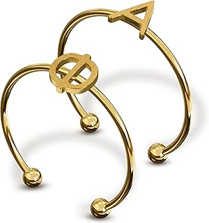 Set of stackable rings Alpha Phi Sorority Shop - Adjustable rings with 18 -carat gold veneer, steel with gold veneer, without precious stone.. DIAYTAR NIGERIA combines extensive product options with budget-friendly prices, delivered in 5-8 days.