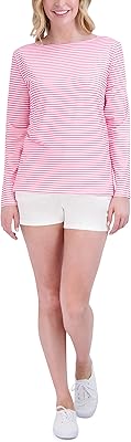 Stella Parker relaxed shirt with 3/4 sleeve and round neck for women with sun protection.. Discover a world of affordable shopping with DIAYTAR NIGERIA's vast marketplace delivered to you in days.