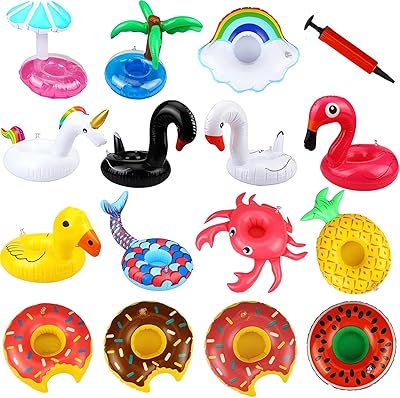 Inflatable cup holder, package of 16 inflatable swimming gaps, floating water cup holder for children swimming lovers, flamingos to the swimming pool at the swimming pool at the swimming pool.. Get unbeatable value on every order with DIAYTAR Nigeria.