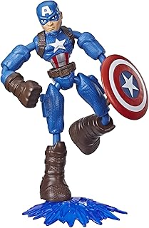 Marvel Avengers Bend & Flex Captain America Flexible figurine of 6 ", accessories included, from 4 years old.. DIAYTAR NIGERIA: Making quality products accessible to all Nigerians at affordable prices.