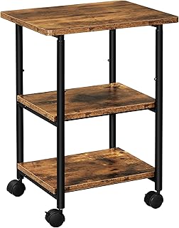 Vasagle printer support, 3 -level machine cart with adjustable wheels and table tray, robust storage support for office and house, rustic brown + black.. Shop efficiently with DIAYTAR NIGERIA, offering thousands of products at unbeatable prices delivered promptly.